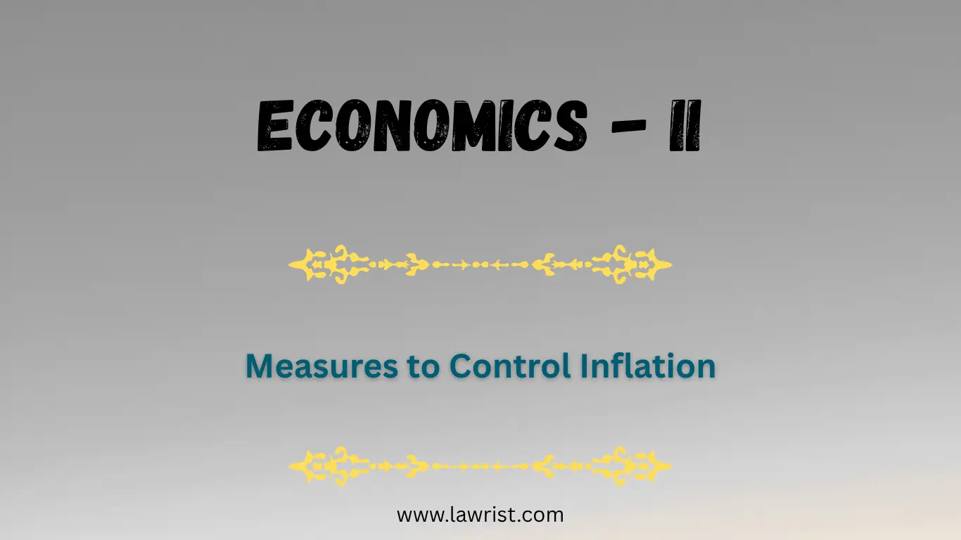 Measures to Control Inflation | Economics